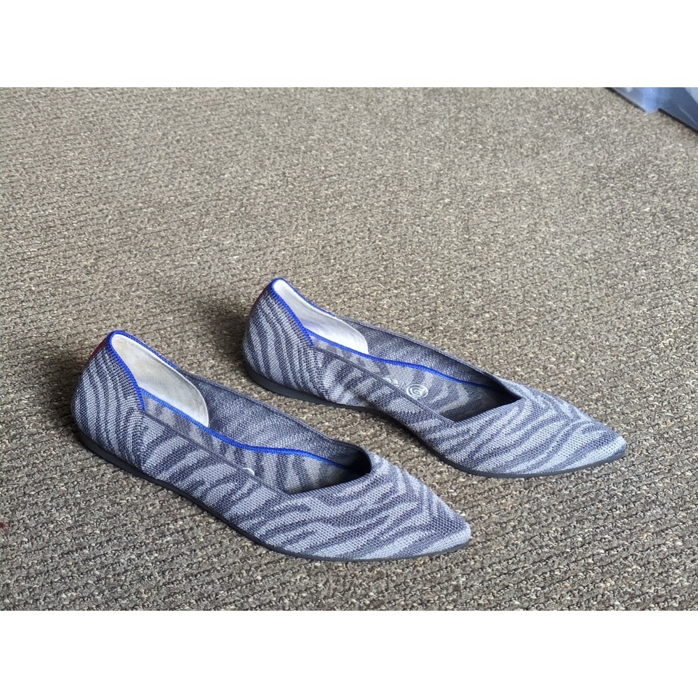 Rothy's The Point Zebra Size 10 Gray Slip On